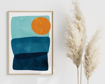 Abstract Watercolor Wall Art, Boho Home Decor (Digital Download)