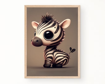Cute Baby Zebra Print, Nursery Wall Art (Digital Download)