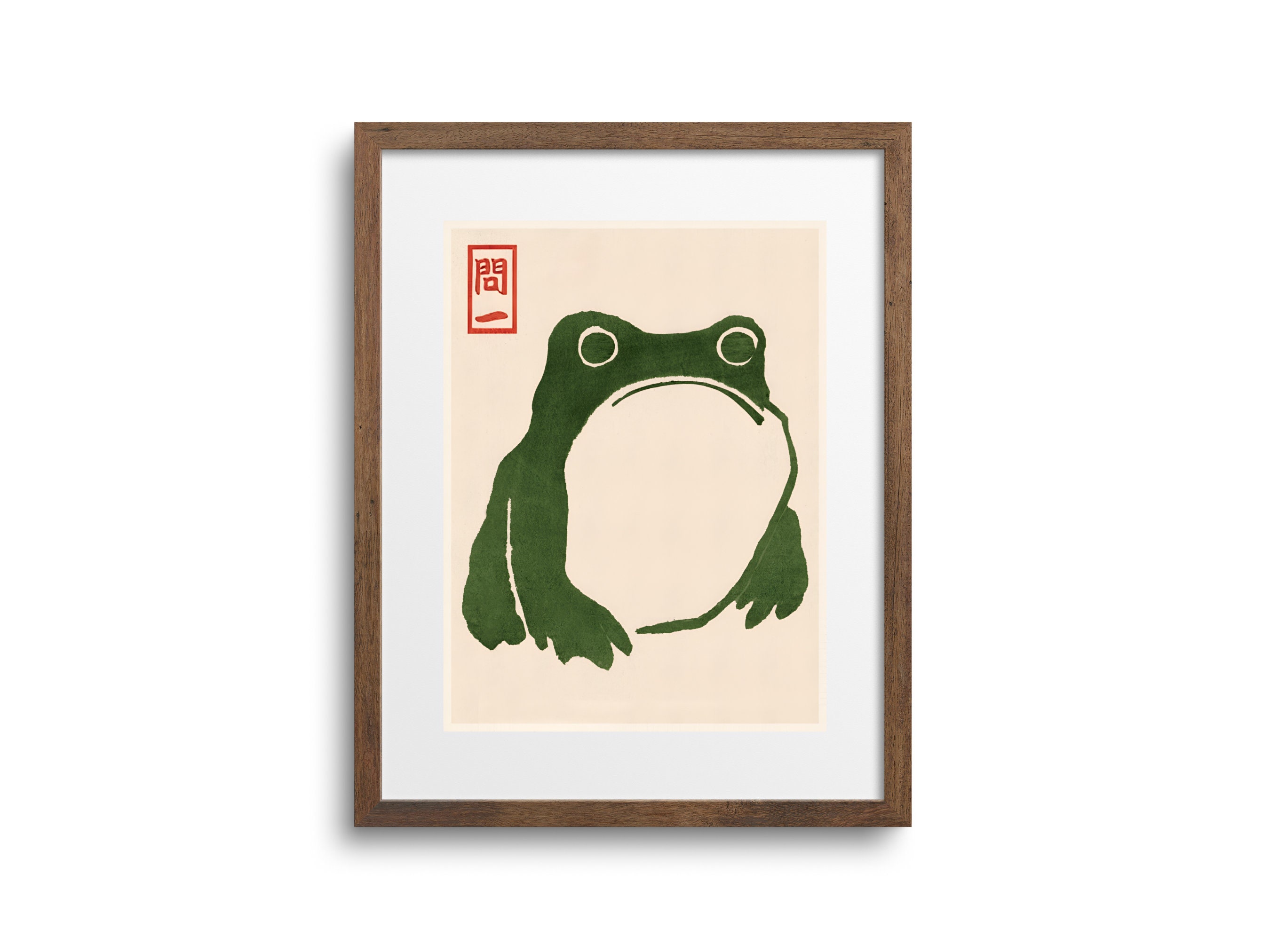 Matsumoto Hoji Grumpy Toad Art Print | Japanese Vintage Poster (digital ...