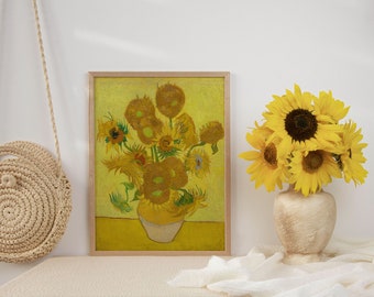 Van Gogh Sunflowers Print, Vintage Fine Art (Instant Download)