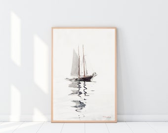 Winslow Homer Schooner Art Print, Vintage Maritime Painting (Digital Download)