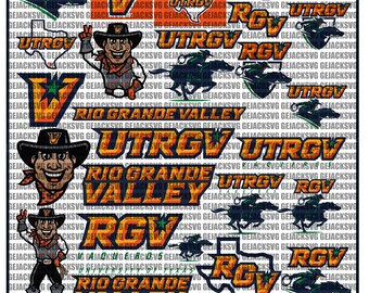 Rio Grande Valley University SVG, Vaqueros SVG, Game Day, UTRGV, Football, Basketball, College, Athletics, Instant Download.