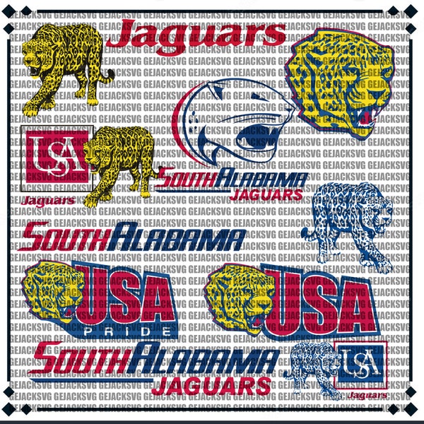 South Alabama University SVG, Jaguars SVG, Game Day, USA, Football, Basketball, College, Athletics, Instant Download.