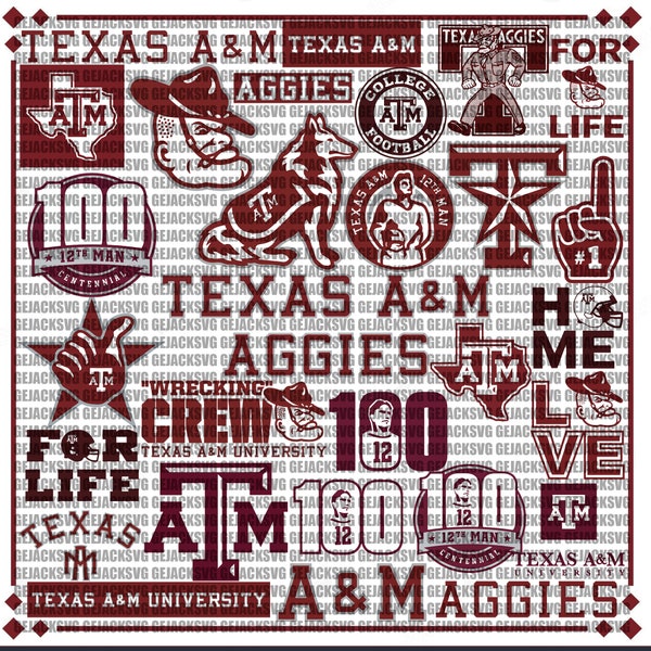 Texas A&M University SVG, Aggies SVG, Game Day, ATM, Football, Basketball, College, Athletics, Instant Download.