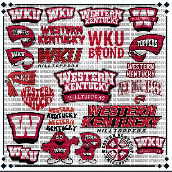 Western Kentucky University SVG, Hilltoppers SVG, Game Day, WKU, Football, Basketball, College, Athletics, Instant Download.