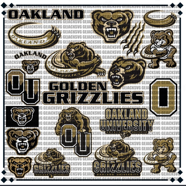 Oakland University SVG, Golden Grizzlies SVG, Game Day, OU, Football, Basketball, College, Athletics, Instant Download.