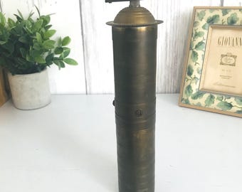 Antique Brass Grinder, Vintage Brass Turkish Coffee Mill, Rustic Kitchen Decor, Vintage Pepper Grinder, Spice Grinde