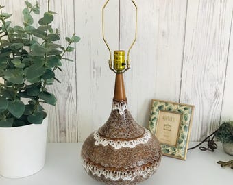 Table Lamp CHALVIGNAC 1970, Rare Pottery Lamp Maurice Chalvignac, Ceramic Lamp, BohoDecor, Rustic Home Decor, Collectible, Perfect Condition