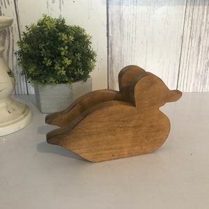 Wooden Carving Duck, Vintage Letter Holder Country Farmhouse Style, Wooden Duck Napkin Holder, Wood Duck, Bird Lovers, Rustic Decor