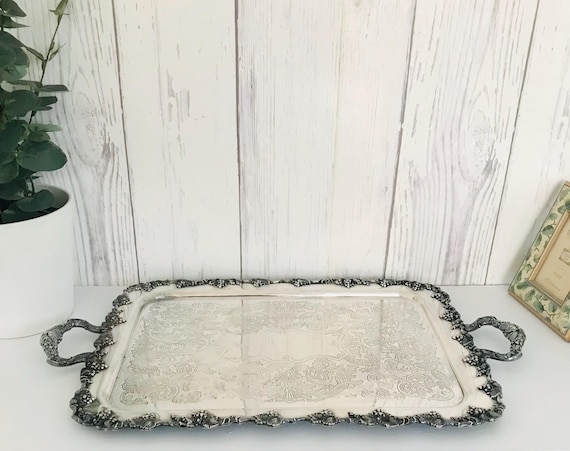 Rare Silver Tray, Vintage 1847 Rogers Bros Serving Tray, WMMTS