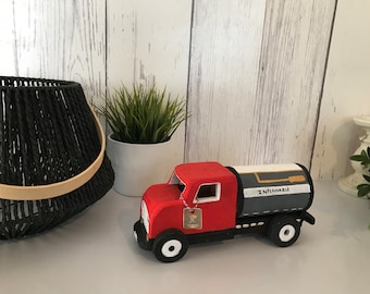 Rare Vintage Wood Truck, Spanish Toy, Collectible Red Truck