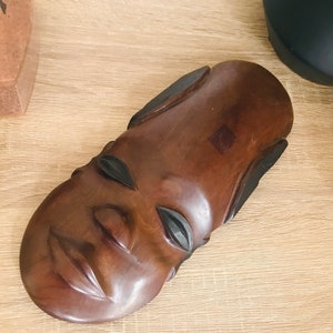 Vintage Wooden African Mask, Wood Hand Carved Tribal Mask, , African Folk Art, Hand Painted Mask, Wall Hanging Mask,