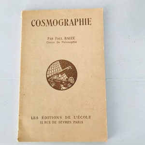 Libro Vintage, Cosmografía, Mapa del Cielo, Libro de Astronomía, Edición Brodard de 1958, Hermoso Libro, Paul Baize, Libro Francés, Coleccionable, Biblioteca