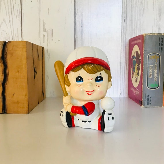 内藤ルネ　陶器　サンバイザー　そばかす　男の子　貯金箱　昭和レトロ 内藤ルネ 陶器 サンバイザー そばかす 男の子 貯金箱 昭和レトロ