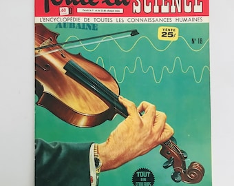 Magazine français vintage, 1965, Toute la science, l'encyclopédie de toutes les connaissances humaines n° 18, excellent état rétro