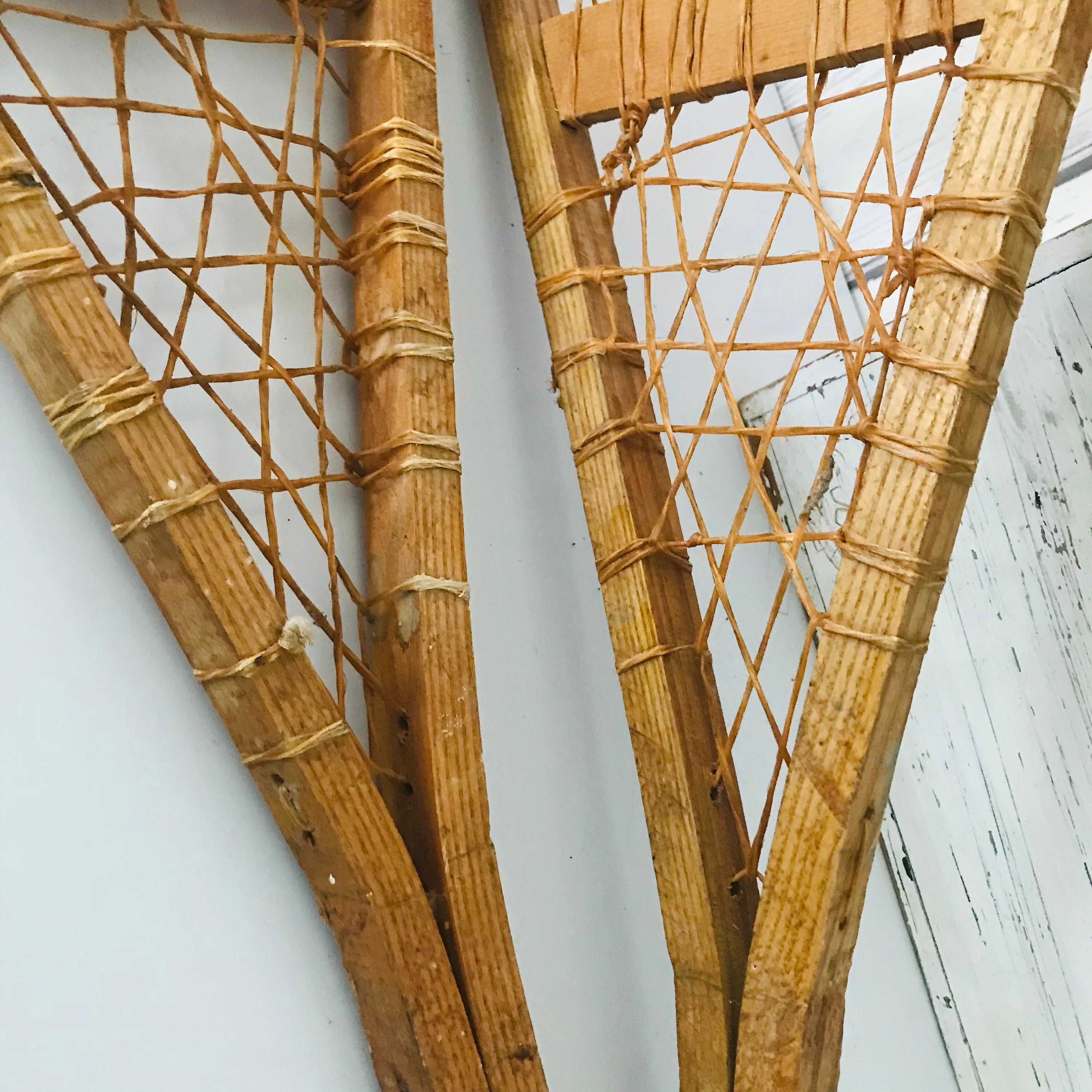 Vintage Wooden Snowshoes Primitive Wooden Snowshoe Vintage Etsy Canada