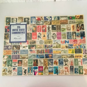 Rare Vintage Set Of Stamps, 225 United States Commoratives Stamps, Harris & Co Stamps, Unwrapped USA Stamp, Vintage Used Stamps, Collectible