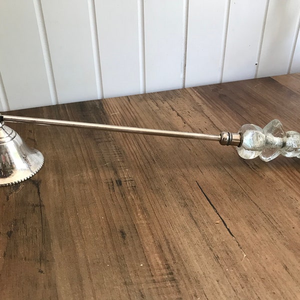 Vintage Quartz Candle Snuffer, Faux Crystal Silver Plated Candle Snuffer, Ancient Silver Candle Snuffer, Home Decoration