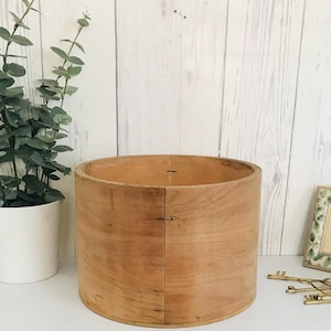 Antike runde Holzkiste, Pantry-Box aus Holz, primitive Bugholz-Aufbewahrungsbox, Bauernhaus, Cottage, Küchenaufbewahrung, Holz-Riser 15 ''