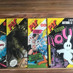 Revue Le Nouveau Pif No. 684,686,687,697, Rare Vintage Magazine Pif, Lote de 4 cómics, Coleccionable, Cómics franceses, Excelente estado, 1982