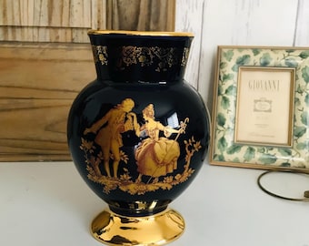 1970年代のリモージュ花瓶 大型 フルサイズ 24Kゴールド フレンチ