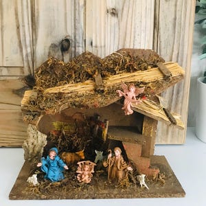Vintage Fontanini Wood Nativity Creche Made In Italy, Mid Century Italian Nativity Set, Hand Craft Crèche, Retro Christmas 1960’s
