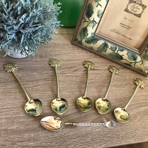 Sienna Fox Large Brass Tropical Spoons Smoothie Bowls Gold