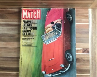 PARIS MATCH Nr. 704, 6. Okt. 1962, Ferrari, Belmondo, Vintage Französisches Magazin, Seiten wie neu, Sammlerstück, Revue Paris-Match