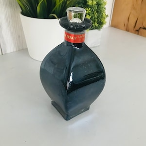 Vintage Murano Glas Parfümflasche, Lavorazione Italia, Geschenk für Braut oder Magd Vanity Decor, Vanity Blue Parfüm Glasflasche mit Stopfen