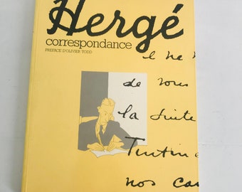 Hergé, correspondance Softcover, TinTin Author's Letters, 1989 French Book, Edition by Hergé, Paperback Herge, Yellow Book, Duculot Edition