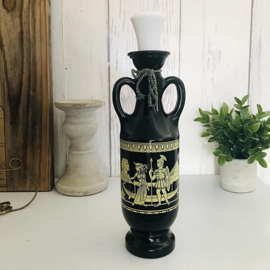 Vintage Jim Beam Bourbon, Egyptian Cleopatra Decanter Bottle With
