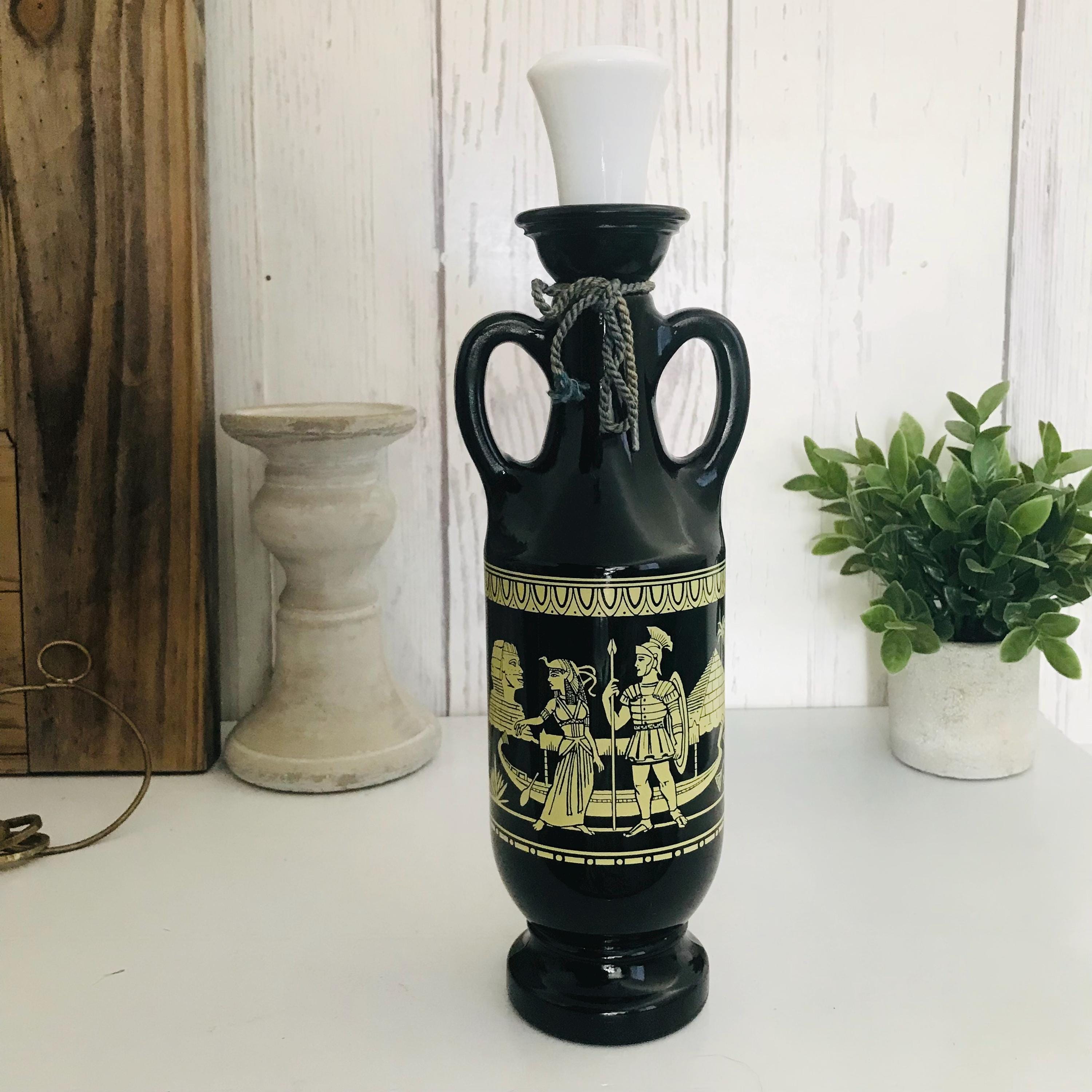 Vintage Jim Beam Bourbon, Egyptian Cleopatra Decanter Bottle With