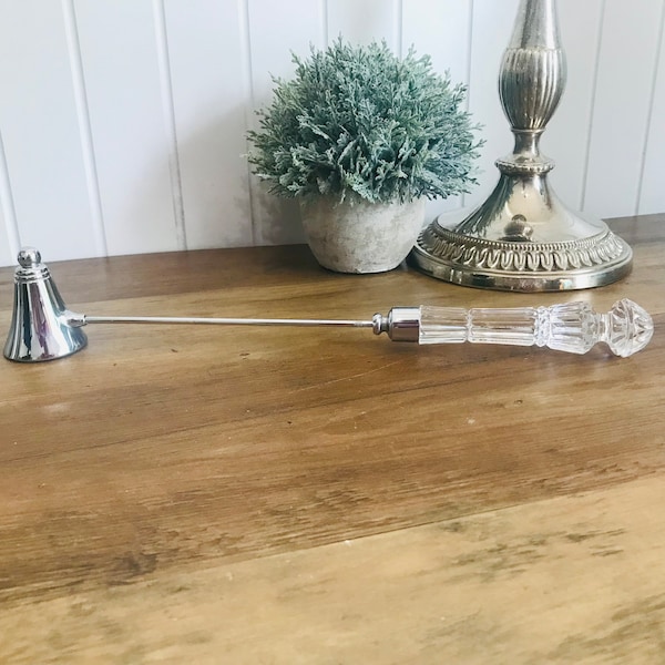 Vintage Cristal Candle Snuffer, Waterford Crystal Silver Plated Candle Snuffer, Irish Cristal Candle Snuffer, Home Decoration, Beautiful