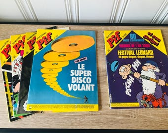 Vintage Revue Pif Comic Lot, 1982,5 französische Zeitschriften