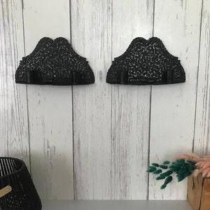 Rare Set of Wall Sconces, Antique Wrought Iron Candle Holder Hand Forged Candlestick Holder, Rustic Wall Candle Sconce, Gothic, Medieval