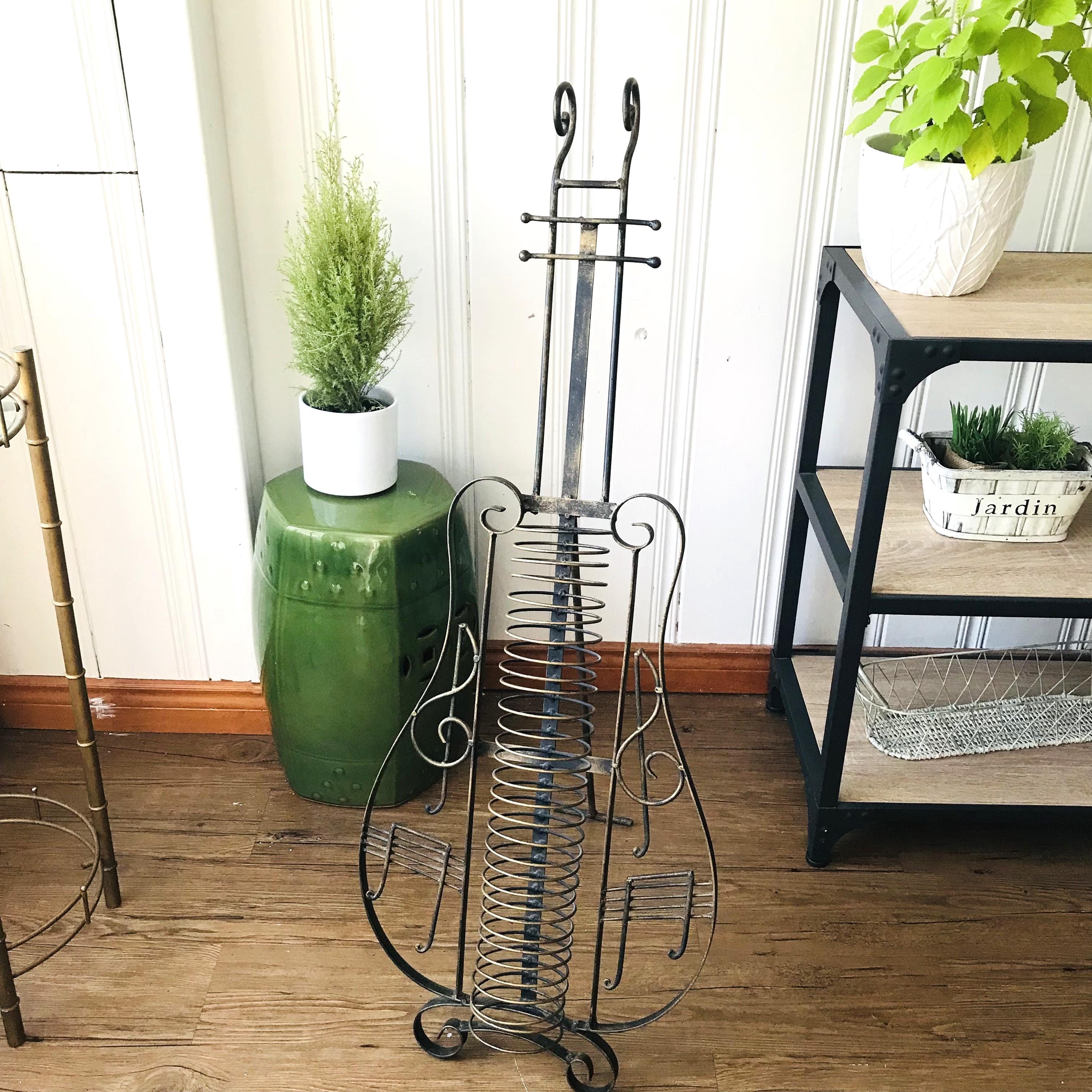 ギターのCDラック&オブジェ Neon Guitar Shape CD Rack Holder Tower Nostalgic Blue Light Memory