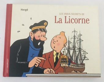 Vintage Tintin Les vrais secrets de la licorne, Hergé Editions Moulinsart, Like New Book, Tintin Book, Library, Collectible