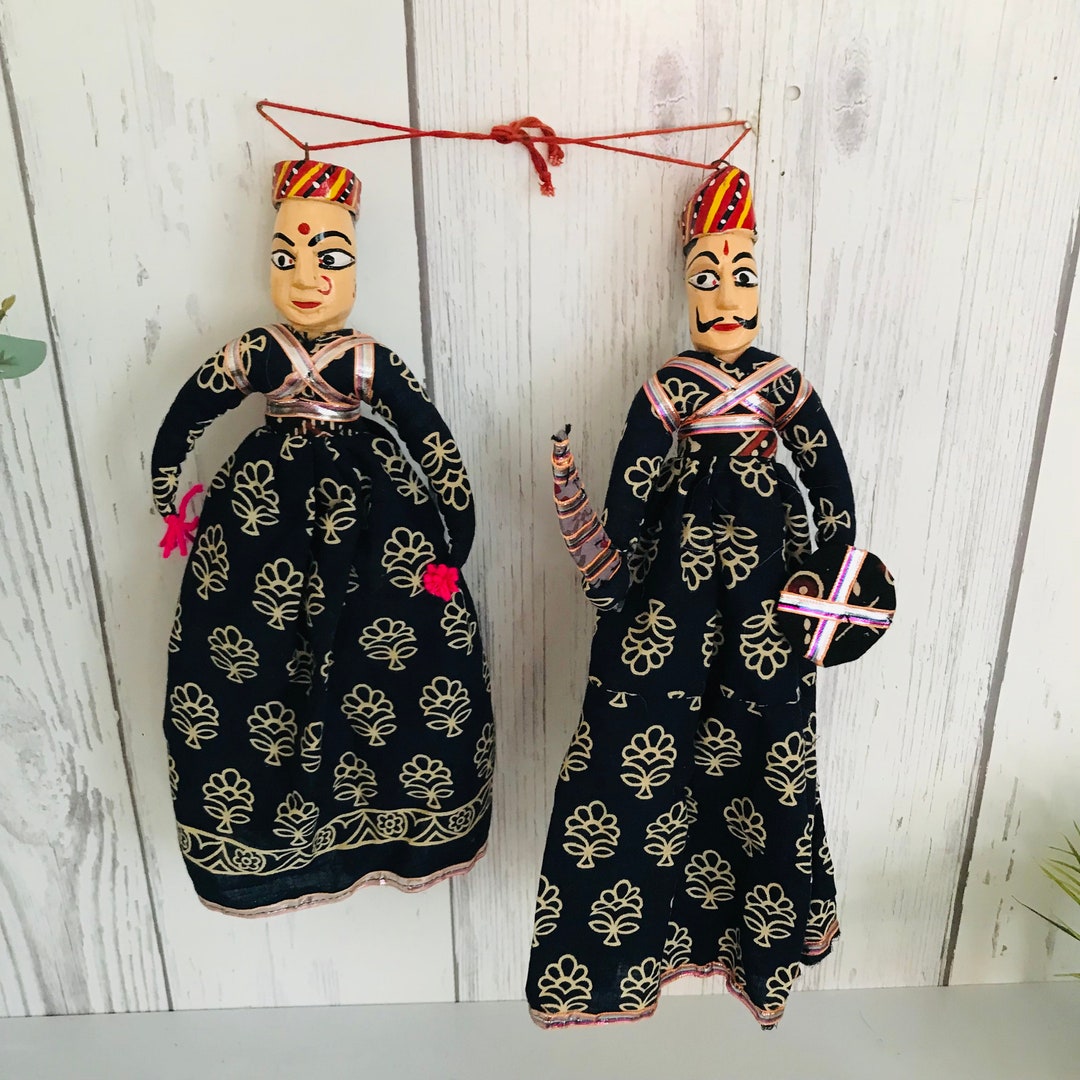 Inhloli Puppet Vintage Ramayana Sanskrit Puppets, King Kathputli Katputli Indian Dolls ...