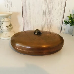 Antieke koperen bedwarmer, ovale Victoriaanse bedwarmer, vintage voetenwarmer, boerderijdecor, koperen tankbed voetenwarmer, koperdecor