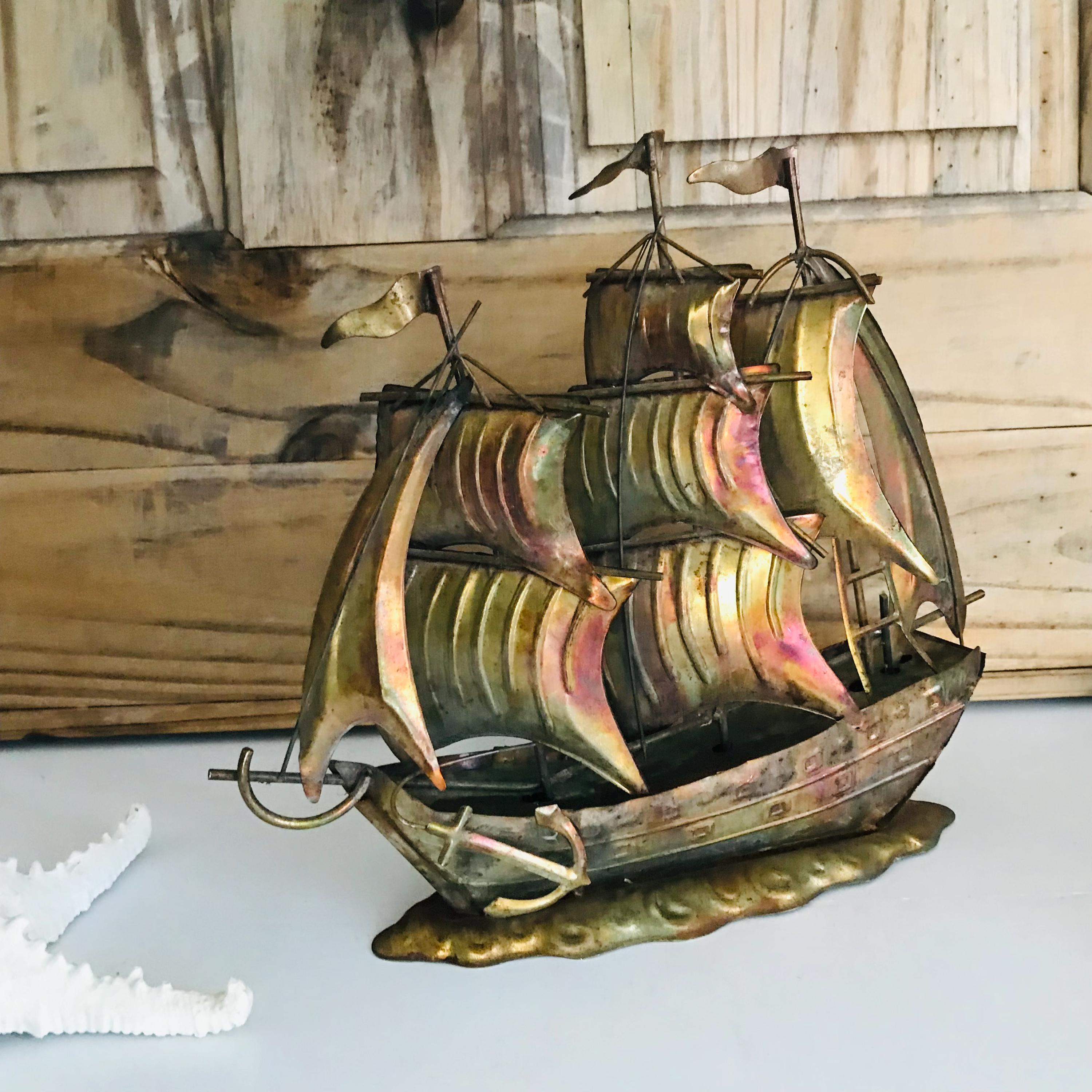 Rockible Statue Voilier En Cuivre - Décoration Maison Et Cadeau Pendaison De Crémaillère