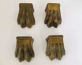 Antique Lion Claw Feet Furniture, Table Leg Foot Brass / Bronze Hardware, Lot of 4, Antique Brass Lion Paw, Home Decoration, Gold Claw Feet