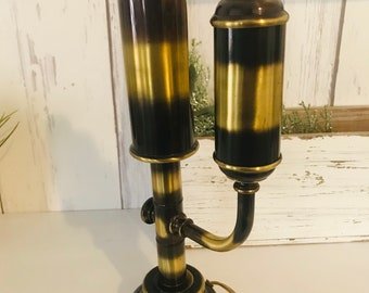 Vintage Student Lamp, Bronze Gold Tone Lamp, Office Desktop Lamp, Metal Industrial Lamp, FarmHouse Lamp, Original Lamp, Rare Metal Lamp