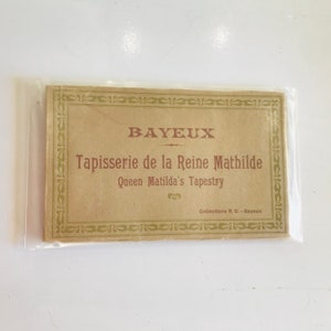 Zeldzame vintage 1910 koningin Mathilda's tapijt, antieke postkaarten, Bayeux Tapisserie de la Reine Mathilde, zeldzame ongebruikte Franse postkaarten