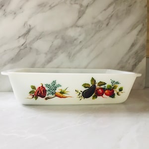 Vintage Tuscan Retro JAJ Vegetable, Tuscan Rectangular Dish No 542 1960s Tuscany Kitchen Decor, Milk Glass, Casserole Dish, Country Kitchen