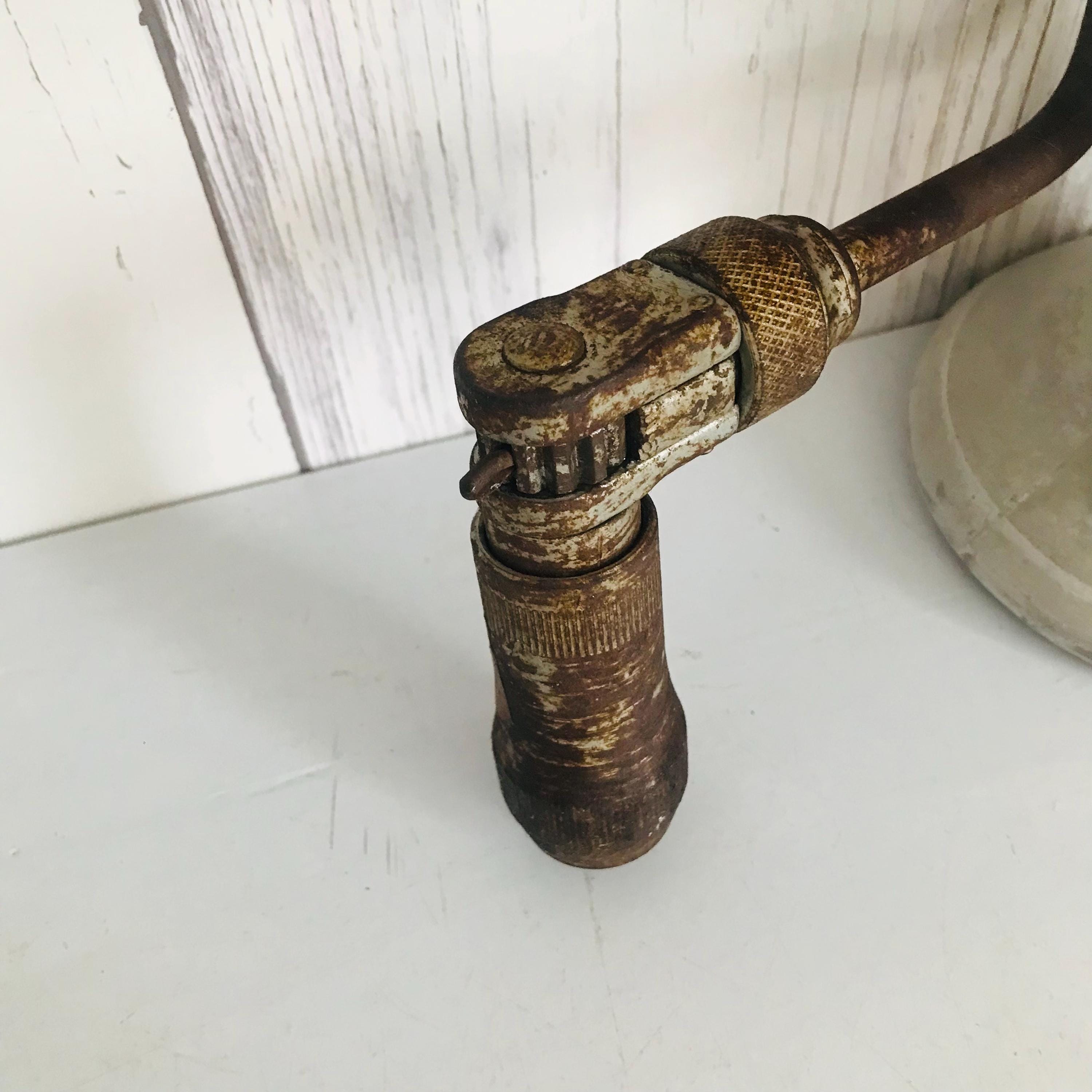 Perceuse à Main Vintage En Acier Et Fonte - Outil Ancien Fonctionnel - TBE