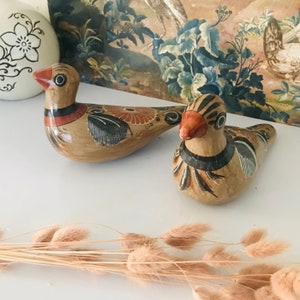 Tonala Partridge Bird Clay Figurine, Mexican Folk Art Studio Pottery, Tonala Mexican Folk Art Design Hand Painted Pottery Dove Bird Stamped