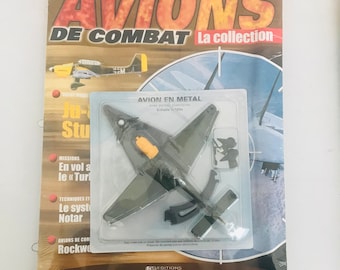 Avión Junkers Ju-87-B 2 de metal, juguete, colección Atlas, avión de combate a escala 1/100, modelo de avión coleccionable, revista y juguete.