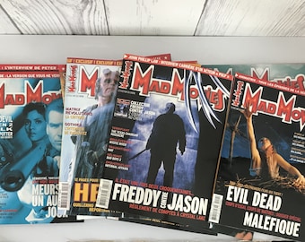 Mad Movies Magazine, #145 to #166 (except #149), Never Opened, 21 Vintage Movies Magazines,French Mad Movies 2002, 2003,2004, Collectible