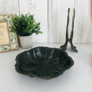 Vintage Pewter Bowl, Italian Pewter Fruits Bowl, Bohemian Dish, Metal Bowl for Keys, Coins, Candle, Home Decor, European Decor, Rare Bowl