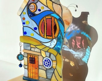 Vincent van Gogh Glasmalerei-Haus Suncatcher - handgemachtes Mosaik-Kunst-Geschenk